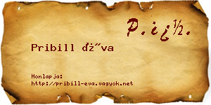 Pribill Éva névjegykártya